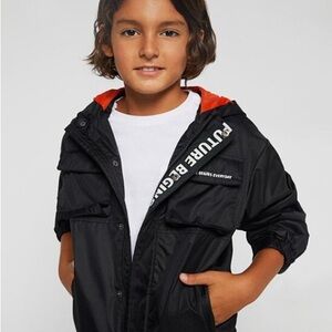 Mayoral Black and Orange Kids Raincoat